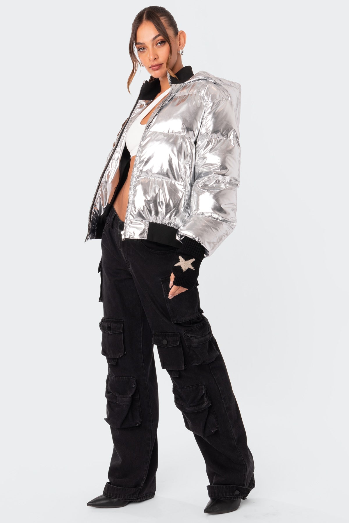 Metallic Hooded Puffer