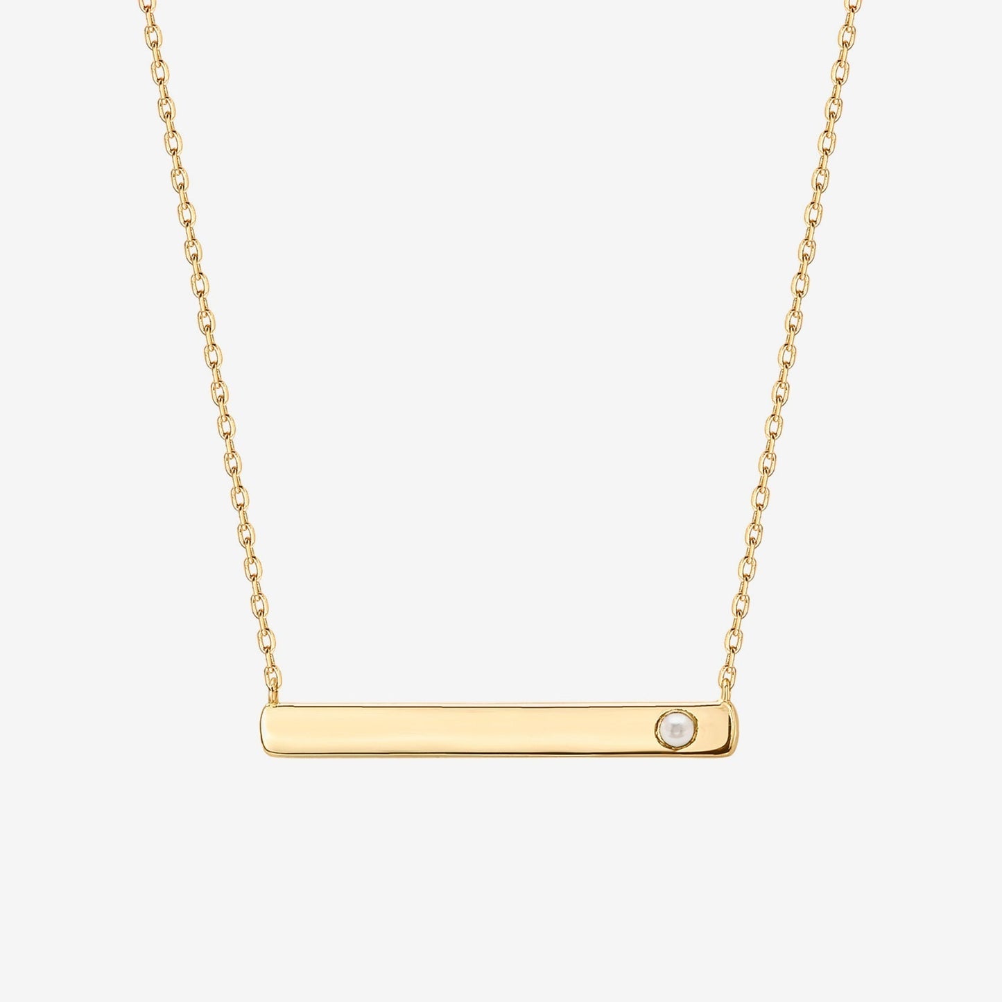 Horizontal Birthstone Bar Necklace