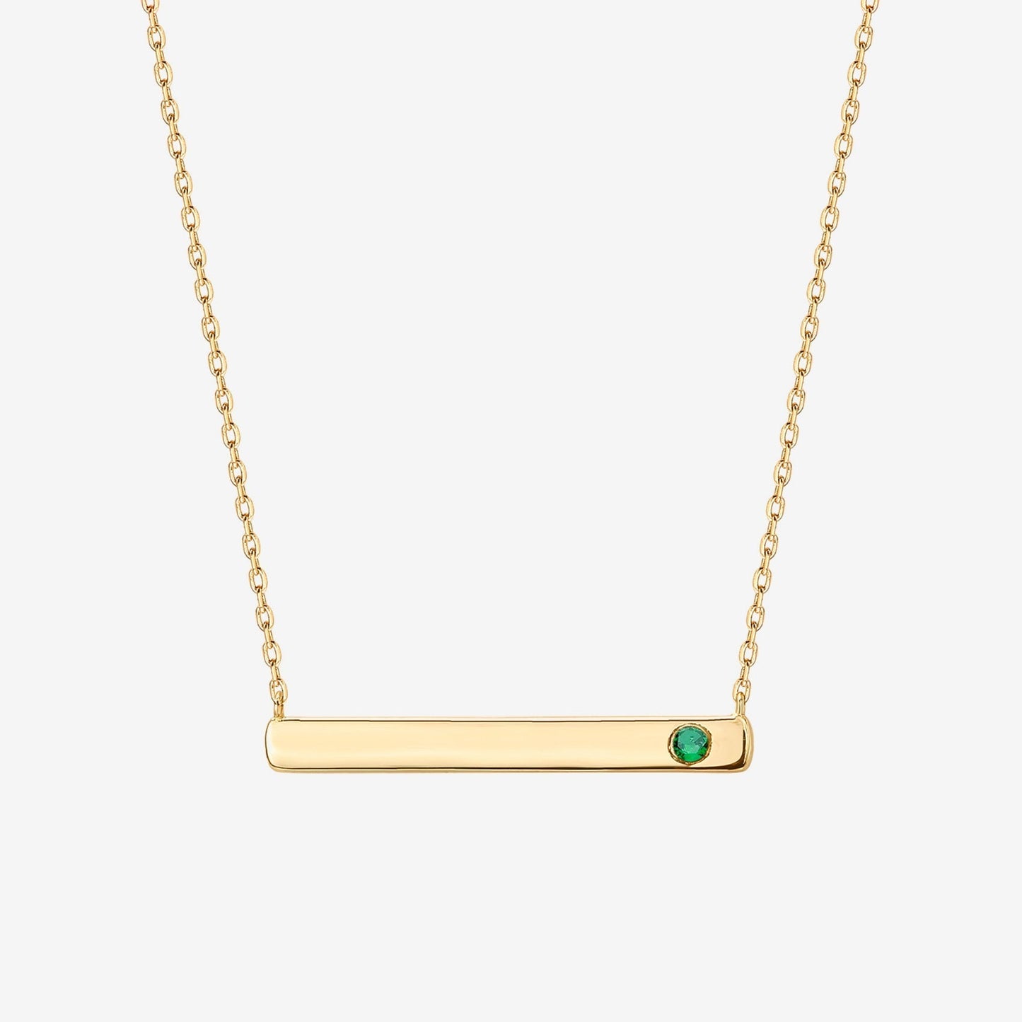 Horizontal Birthstone Bar Necklace