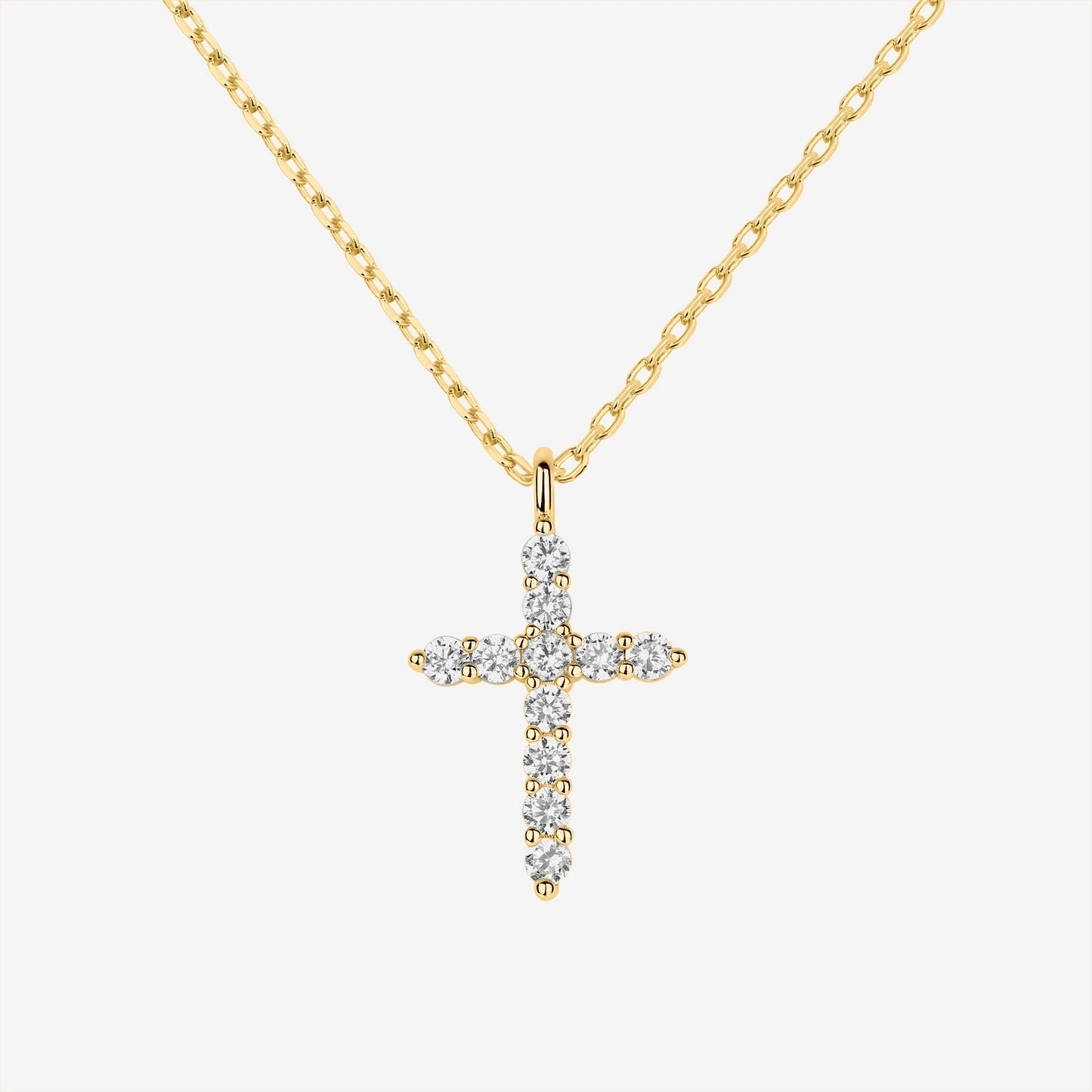 Vermeil Cubic Zirconia Cross Pendant