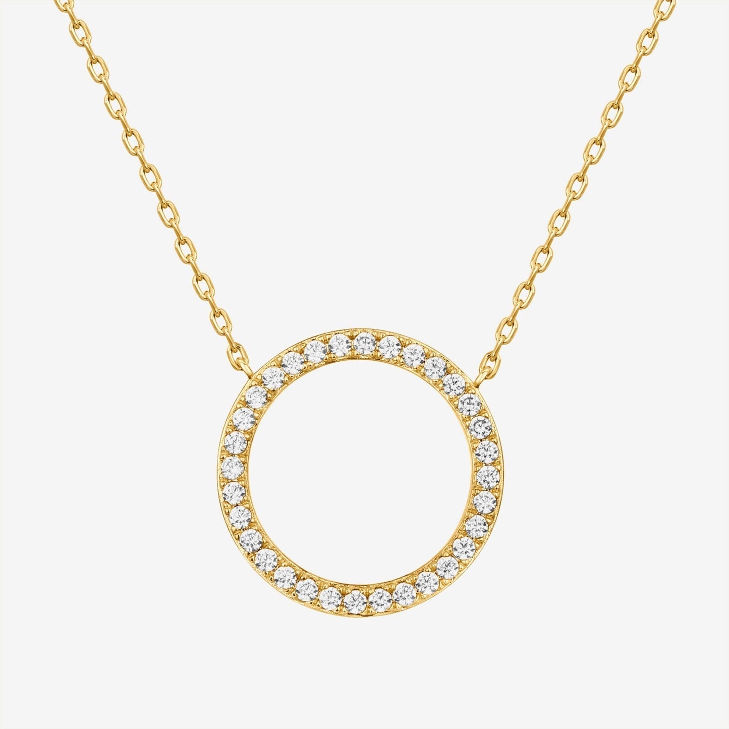 Vermeil Open Circle Pendant Necklace