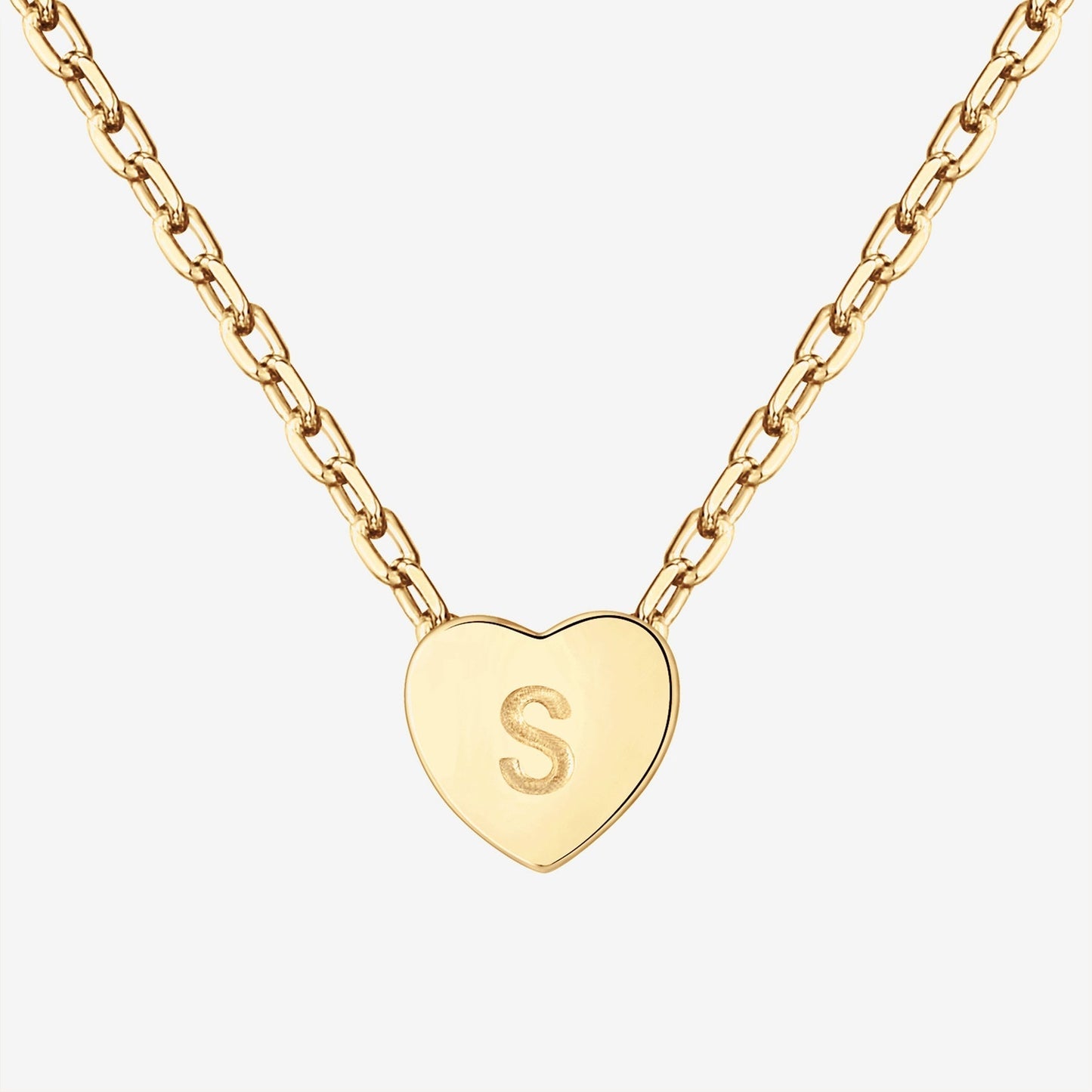 Dainty Heart Initial Necklace