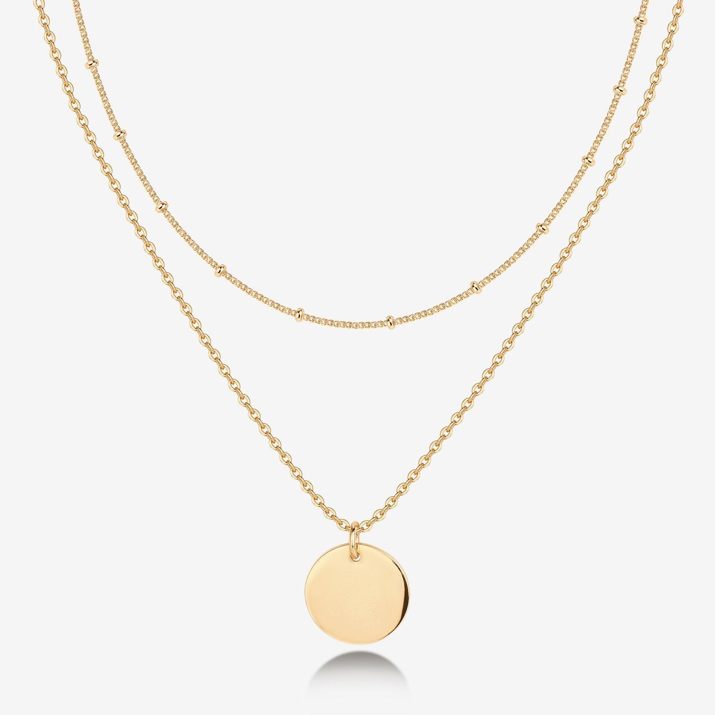 Vermeil Layered Coin Pendant Necklace