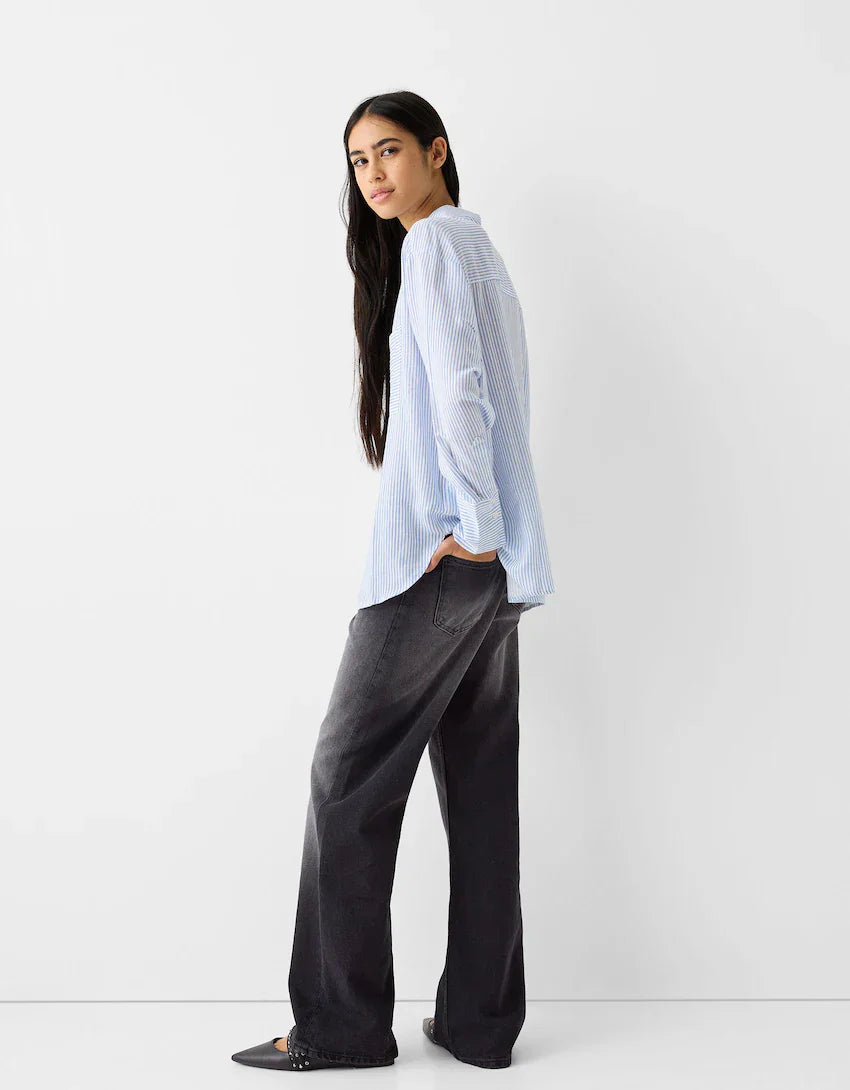Long sleeve oversize linen shirt