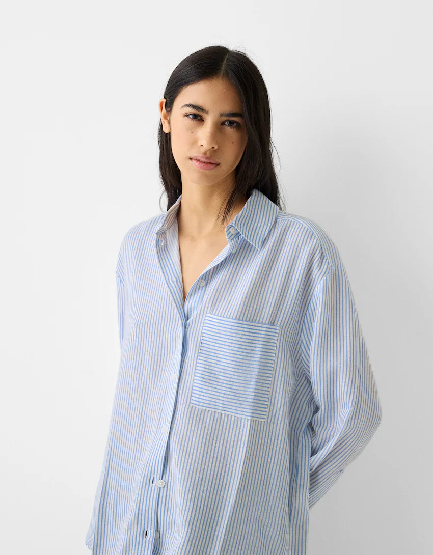 Long sleeve oversize linen shirt