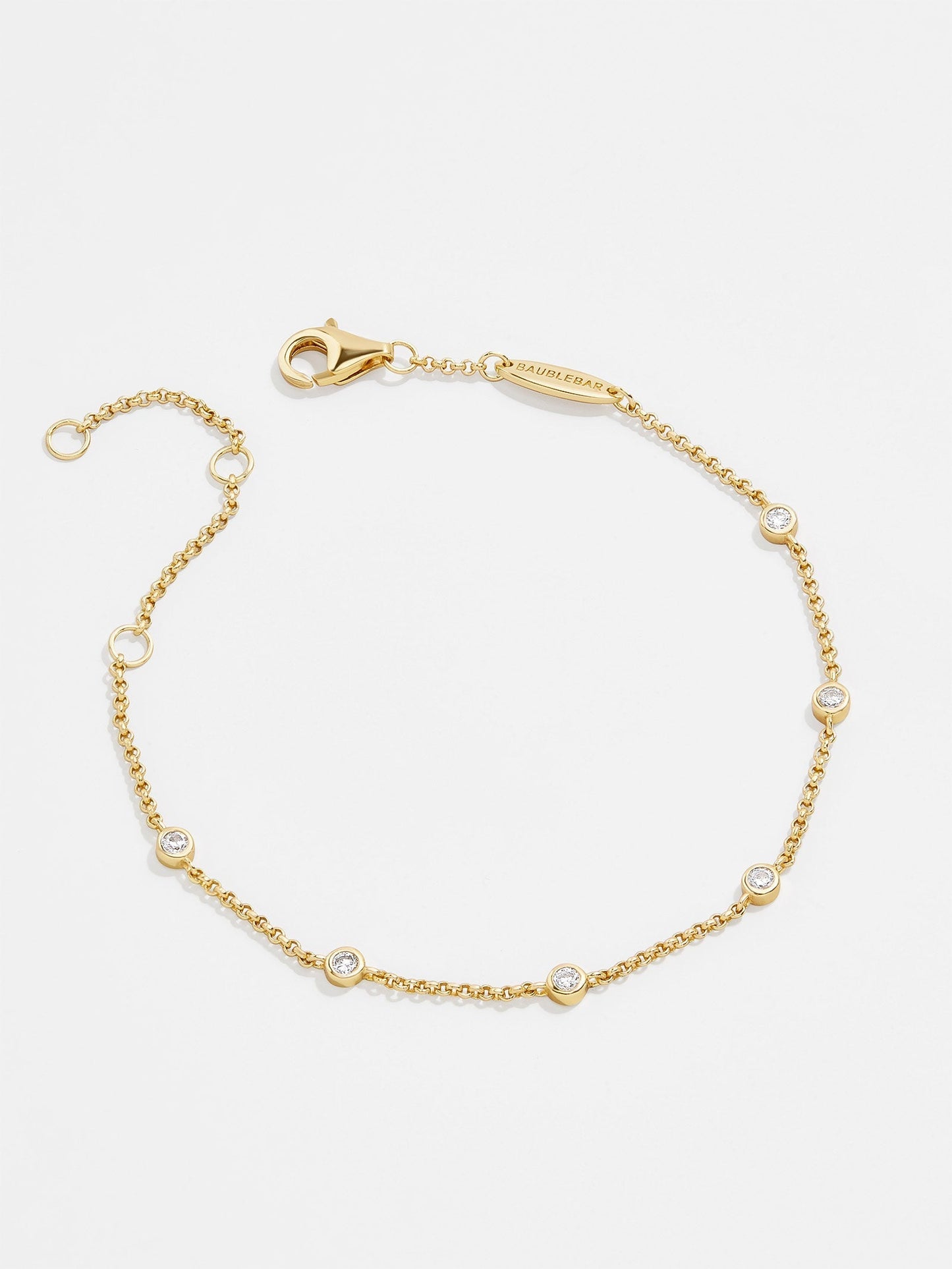 Yasmine 18K Gold Bracelet - Classic Bezel Stones