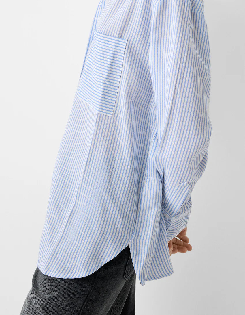 Long sleeve oversize linen shirt