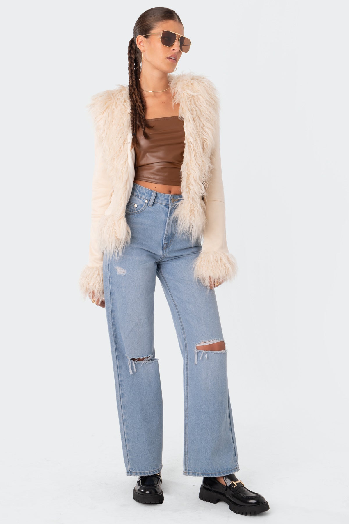 Faux Fur Trim Coat