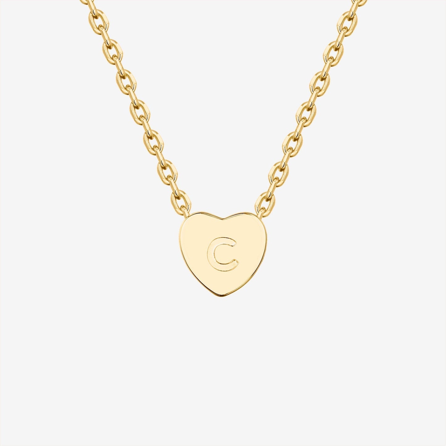 Dainty Heart Initial Necklace