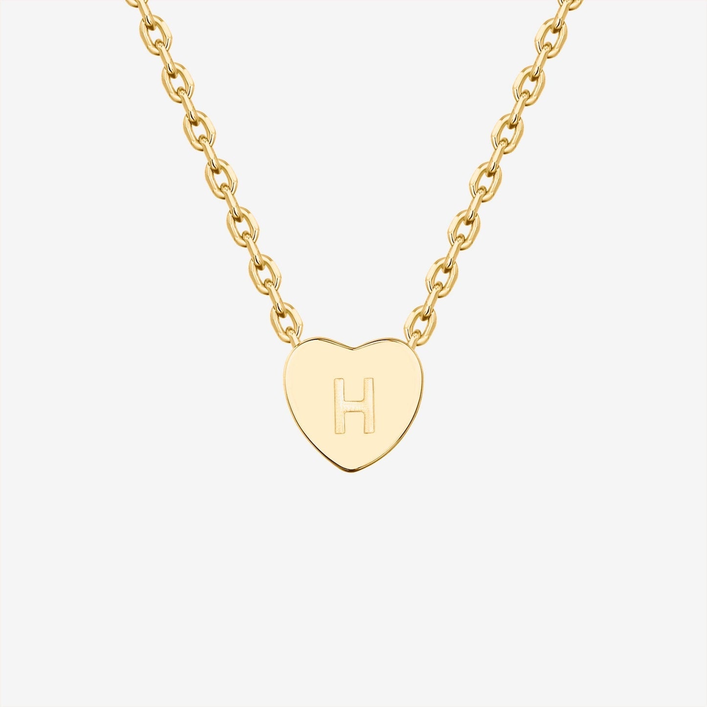 Dainty Heart Initial Necklace