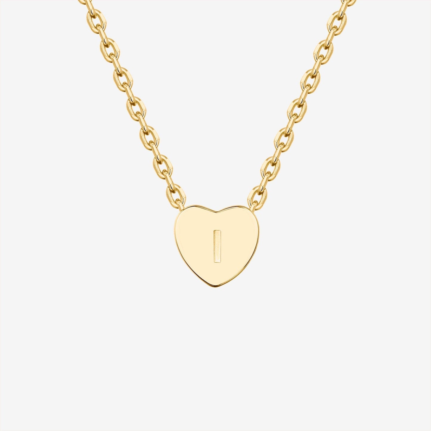 Dainty Heart Initial Necklace
