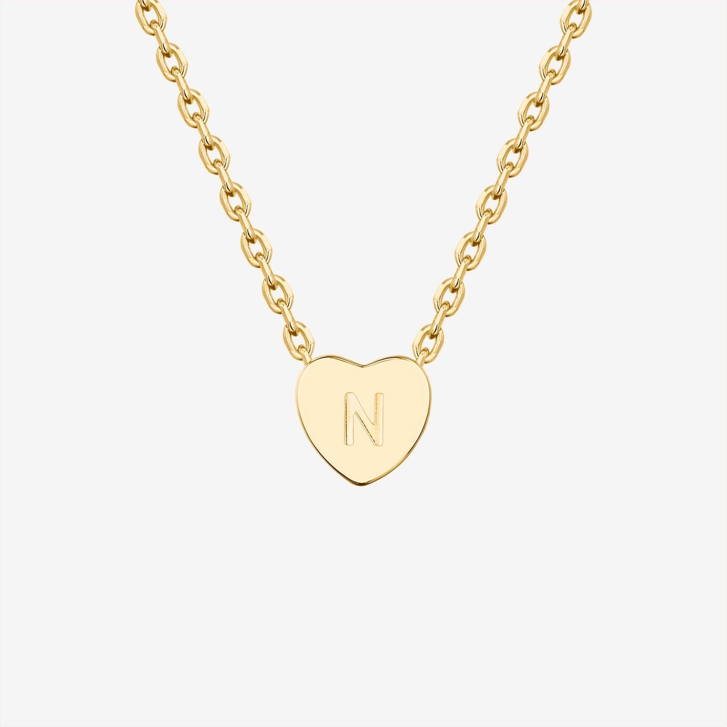Dainty Heart Initial Necklace