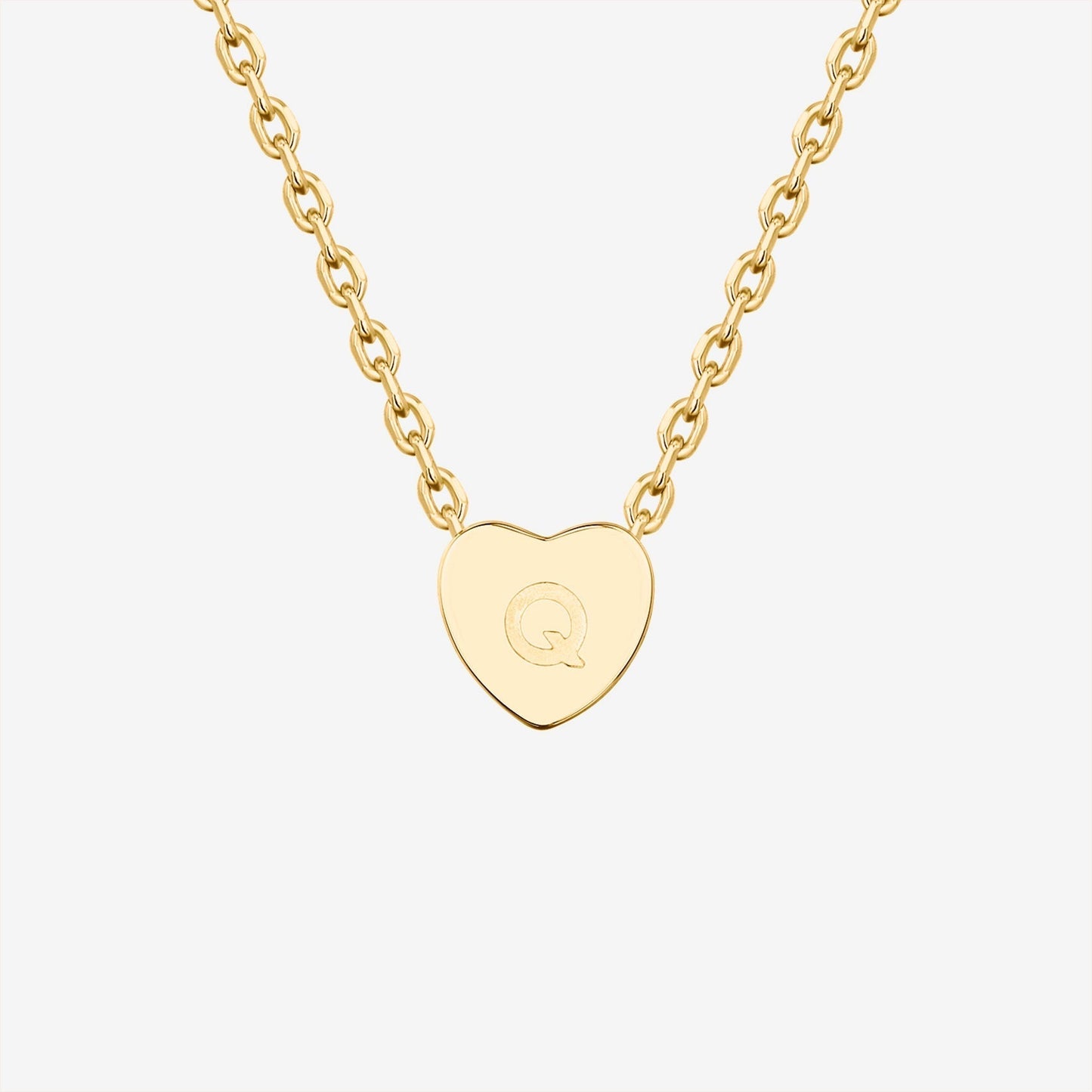 Dainty Heart Initial Necklace