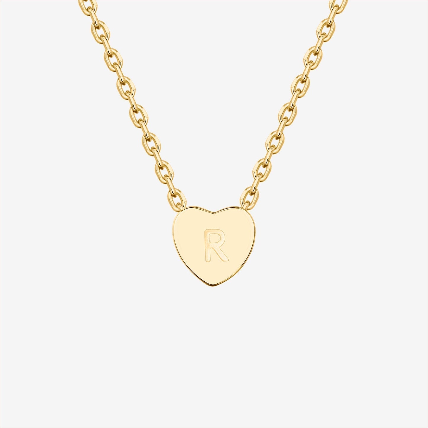 Dainty Heart Initial Necklace