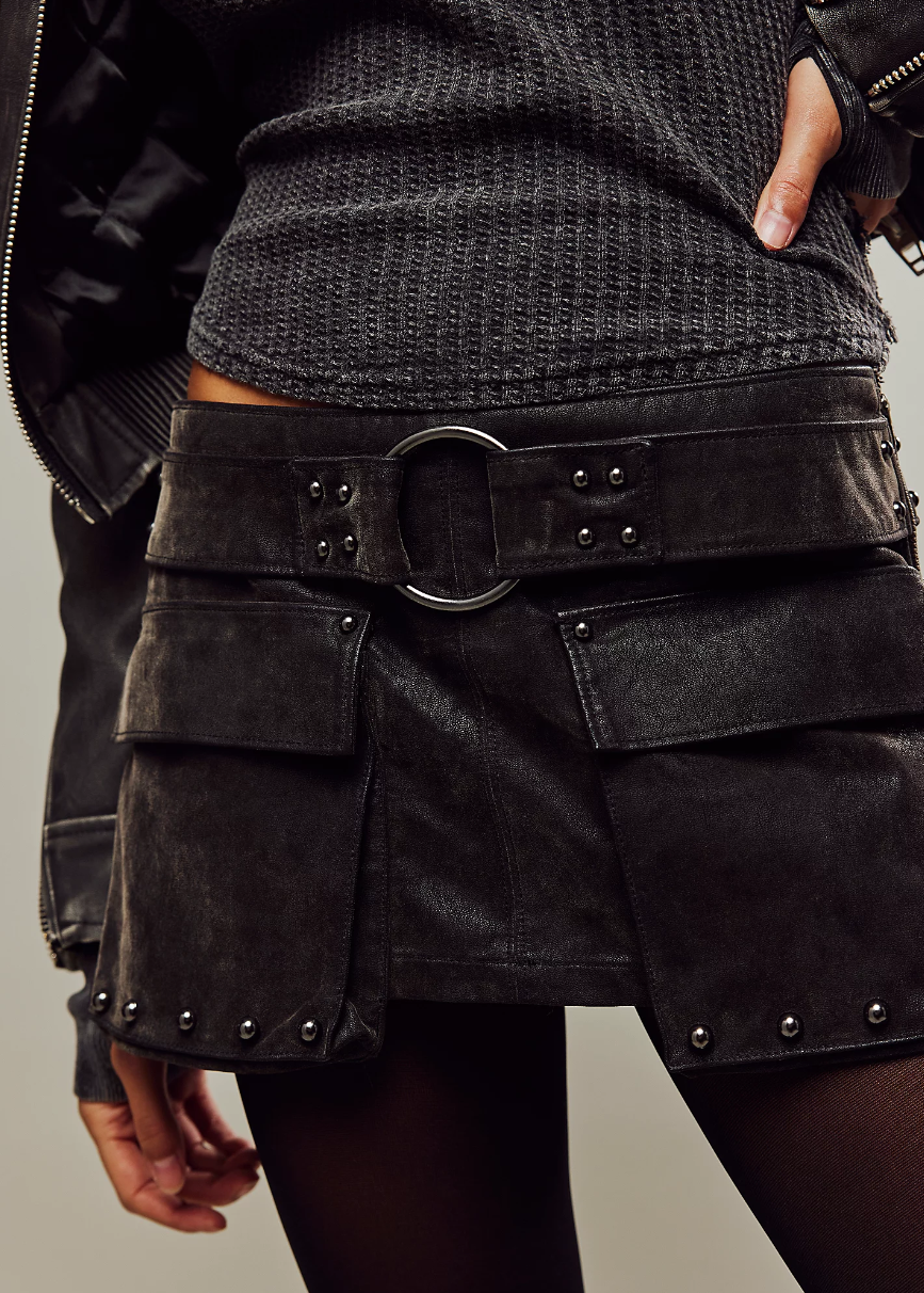 Micro Mini Suede Skort
