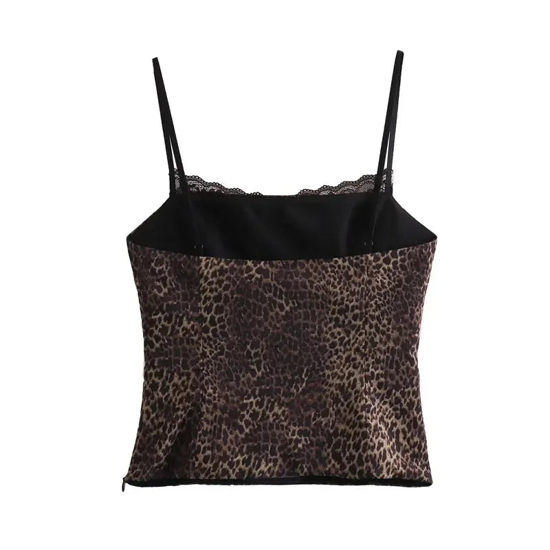 Leopard Satin Tank