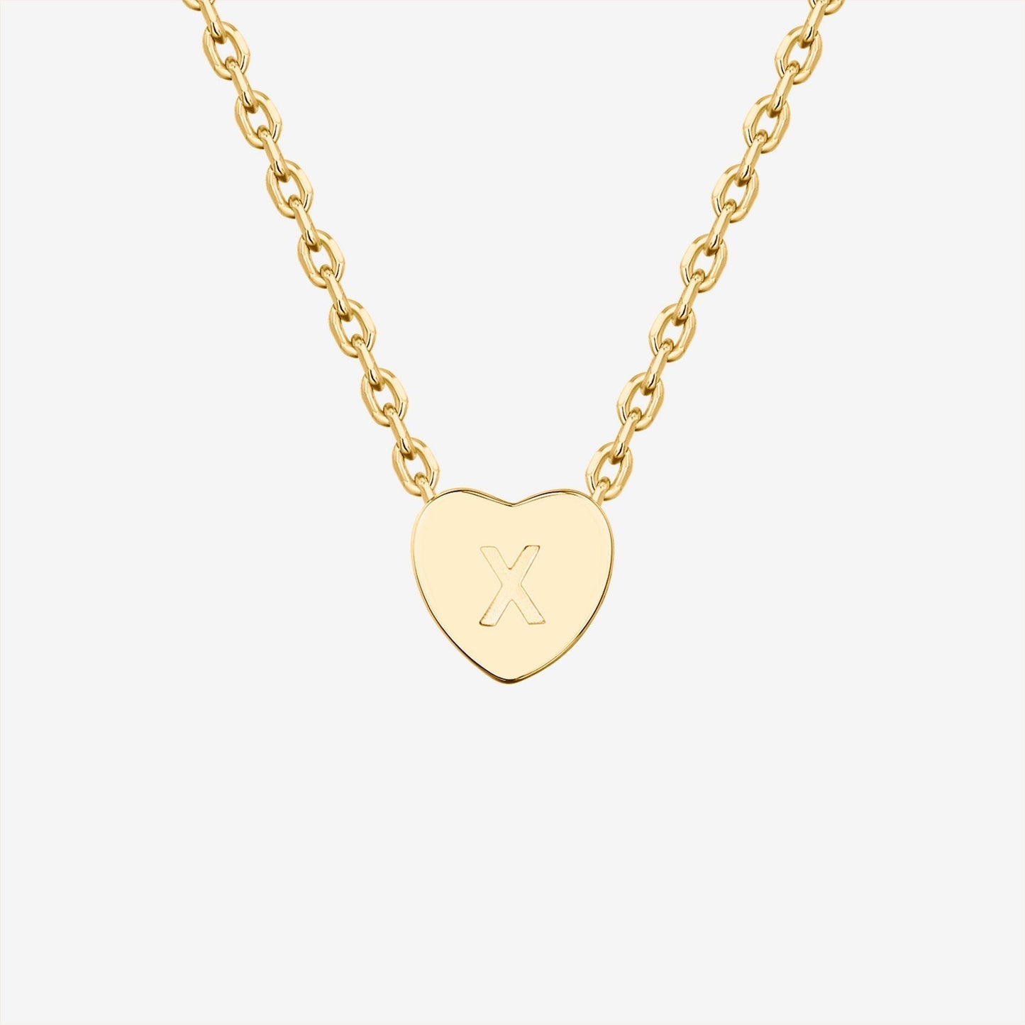 Dainty Heart Initial Necklace
