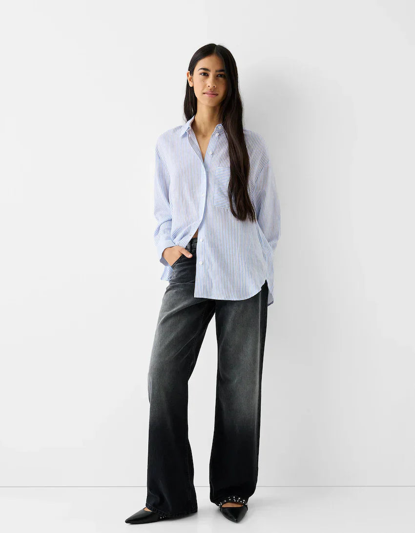 Long sleeve oversize linen shirt