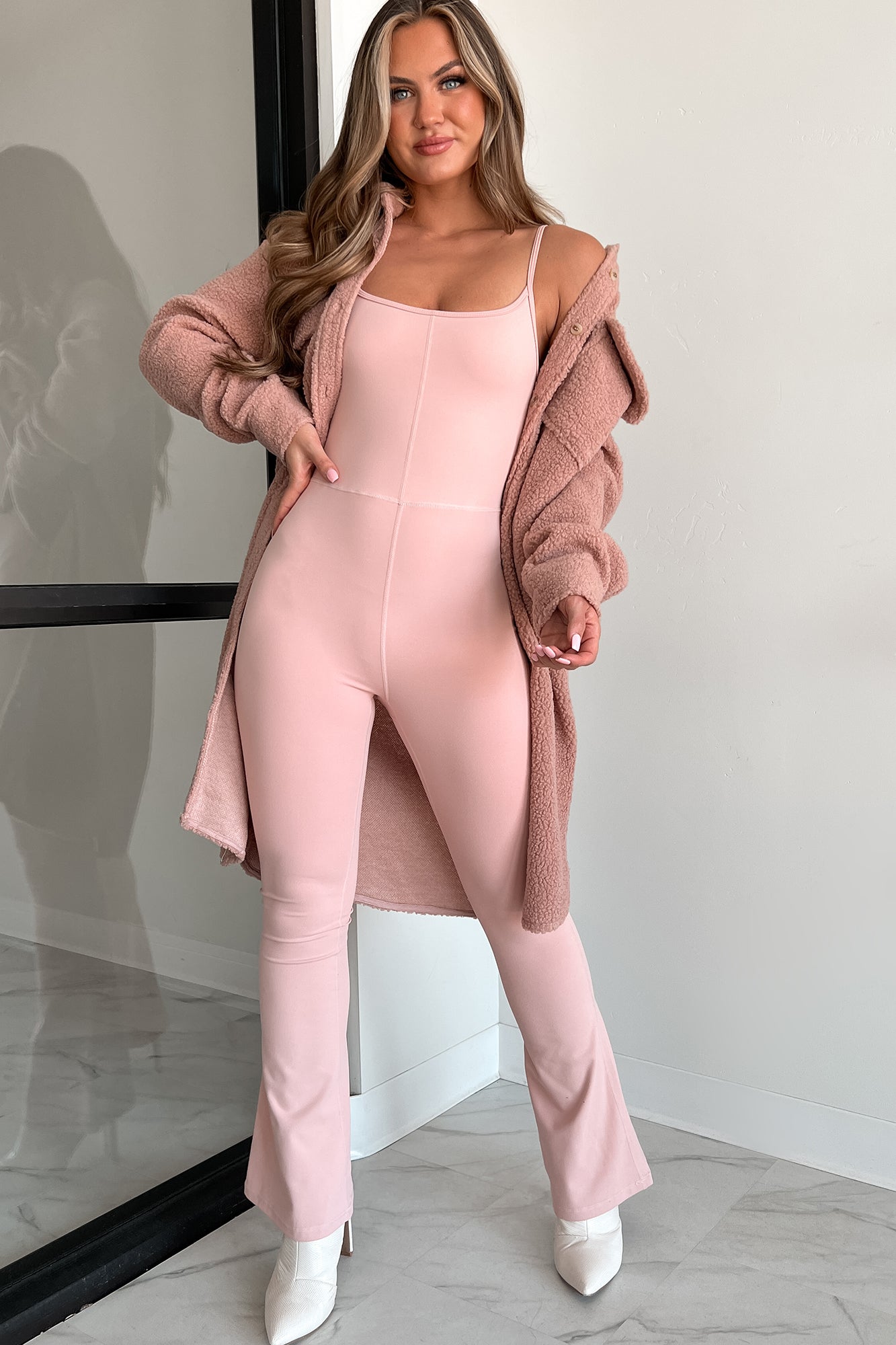 Flared Cami Jumpsuit (Blush)