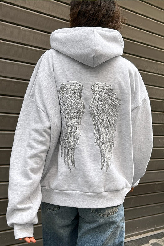 Wings sequin hoodie