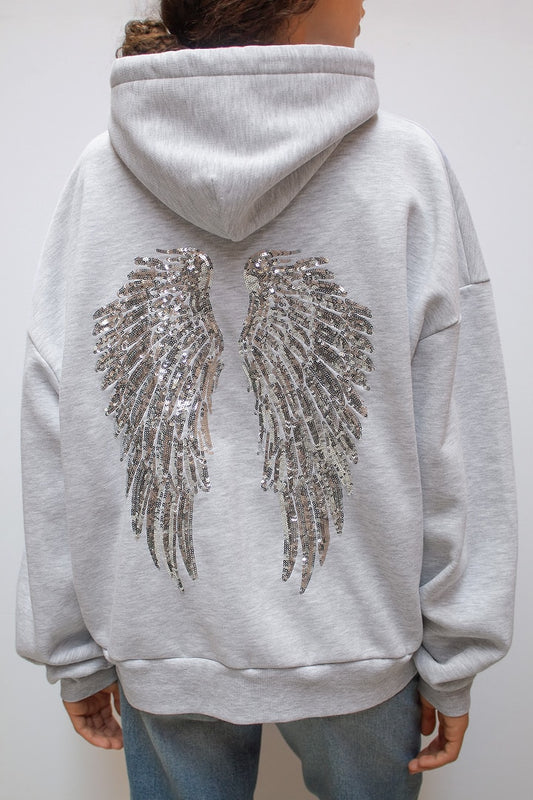 Wings sequin hoodie