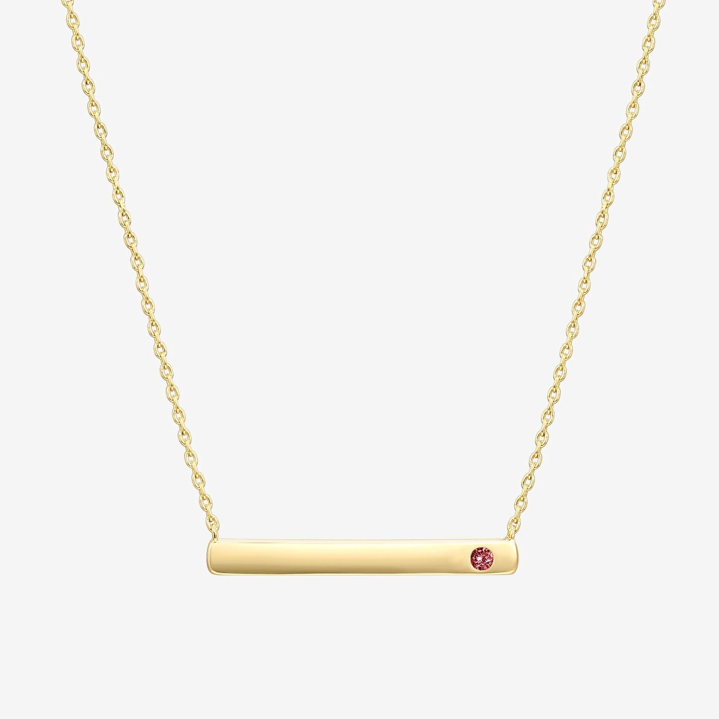 Horizontal Birthstone Bar Necklace