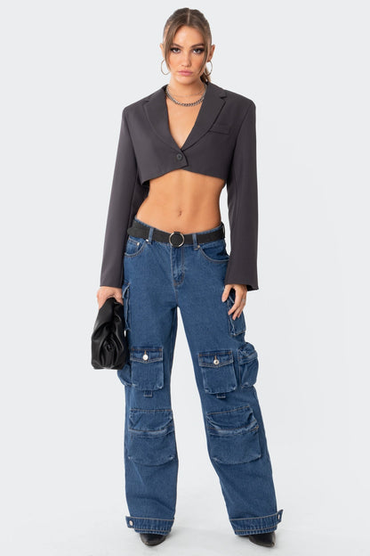 Amira Cropped Oversized Blazer