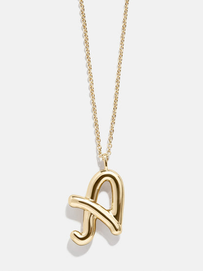 Bubble Script Initial Necklace - Gold