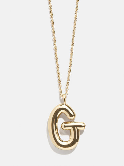 Bubble Script Initial Necklace - Gold
