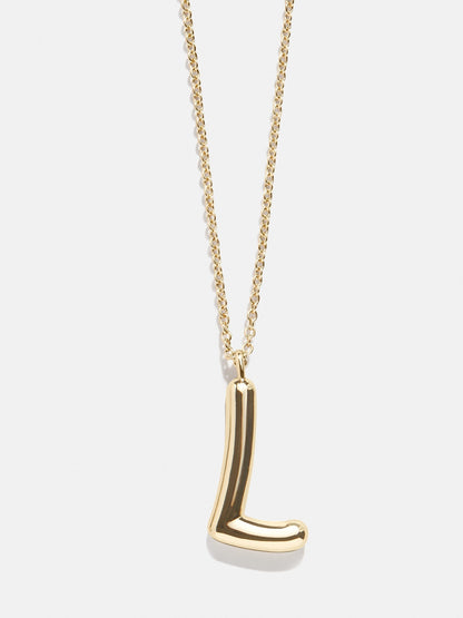 Bubble Script Initial Necklace - Gold