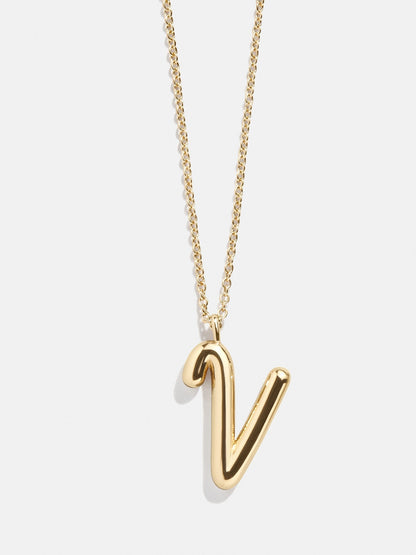Bubble Script Initial Necklace - Gold