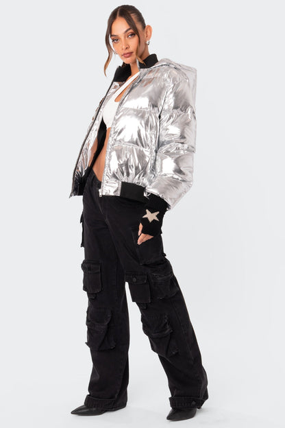 Metallic Hooded Puffer