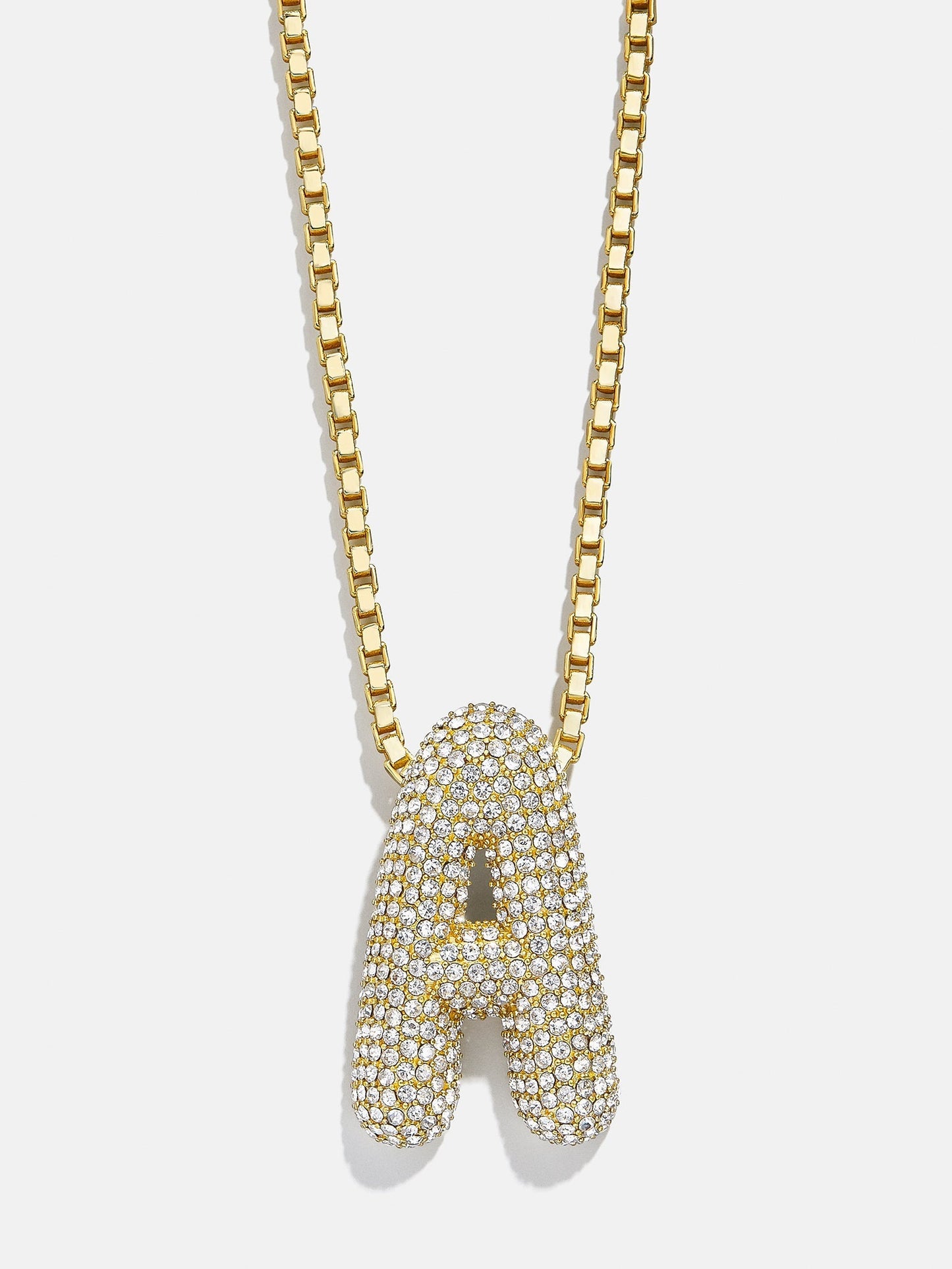 Bubble Initial Necklace - Clear/Gold