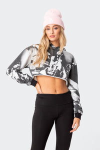 Hearts On Fire Cropped Hoodie