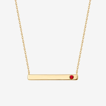 Horizontal Birthstone Bar Necklace