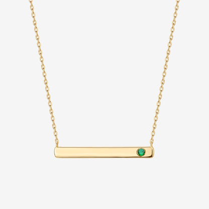 Horizontal Birthstone Bar Necklace