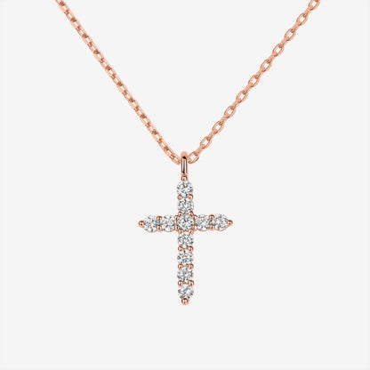 Vermeil Cubic Zirconia Cross Pendant