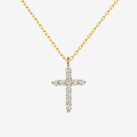 Vermeil Cubic Zirconia Cross Pendant