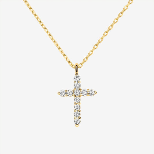 Vermeil Cubic Zirconia Cross Pendant