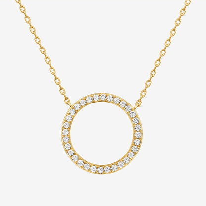 Vermeil Open Circle Pendant Necklace