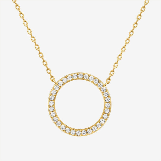 Vermeil Open Circle Pendant Necklace