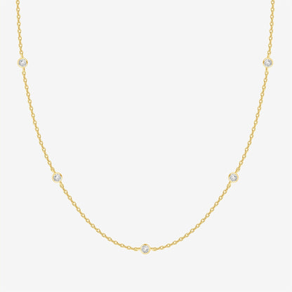 Simulated Diamond Station Necklace