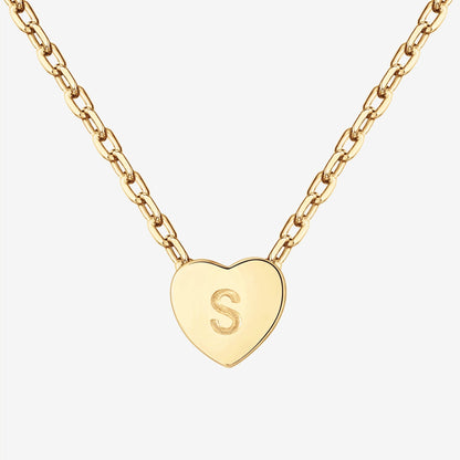 Dainty Heart Initial Necklace