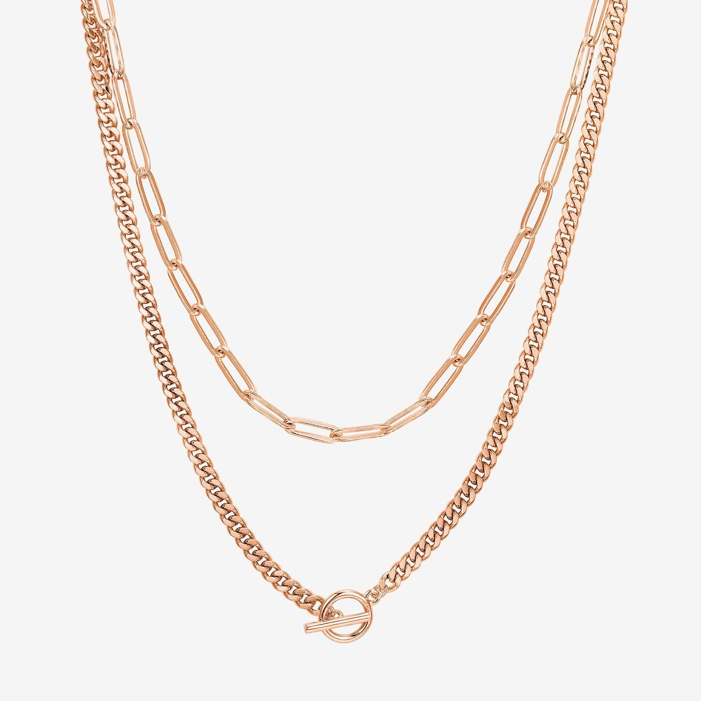 Layered Chain Circle Necklace