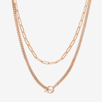 Layered Chain Circle Necklace