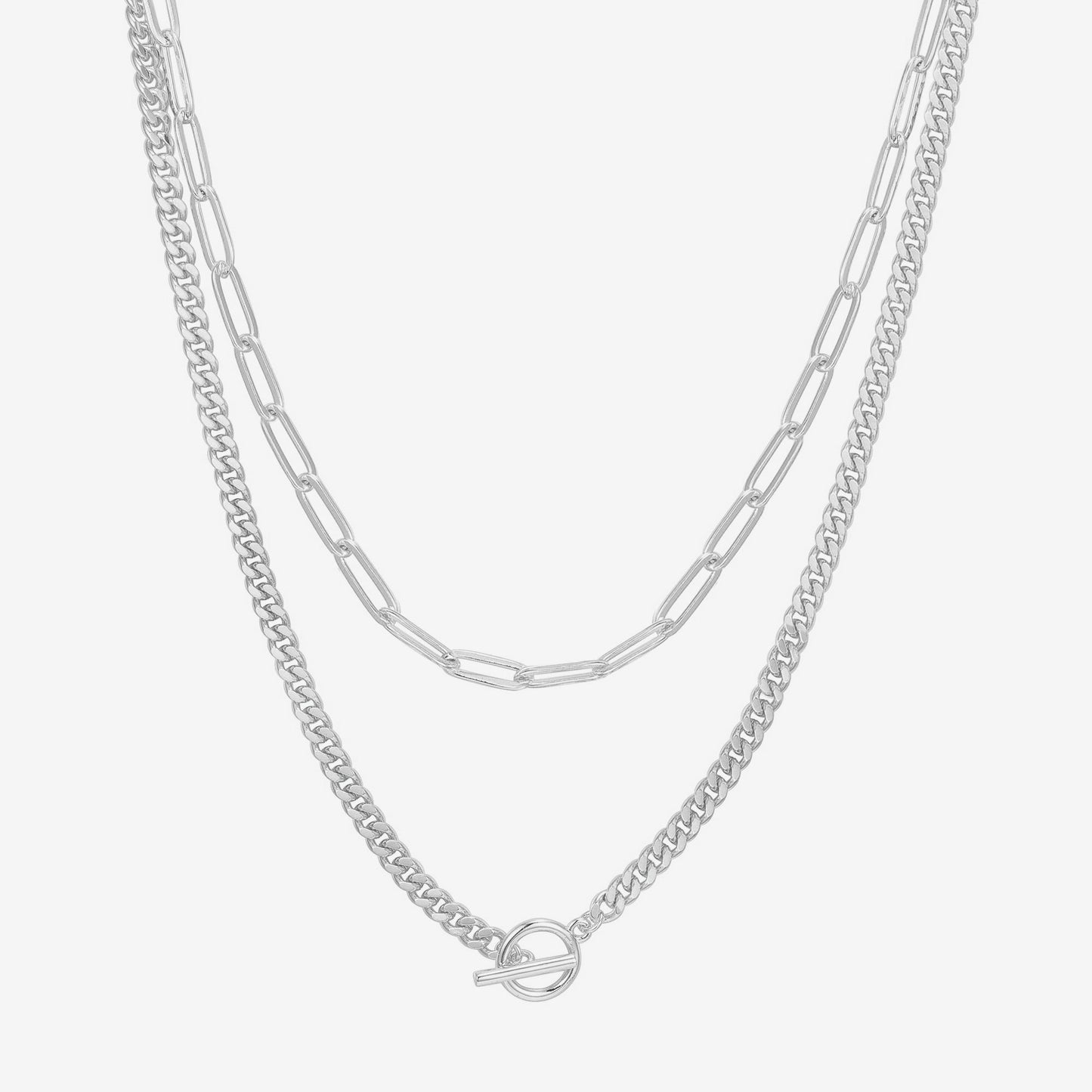 Layered Chain Circle Necklace