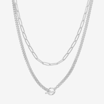 Layered Chain Circle Necklace