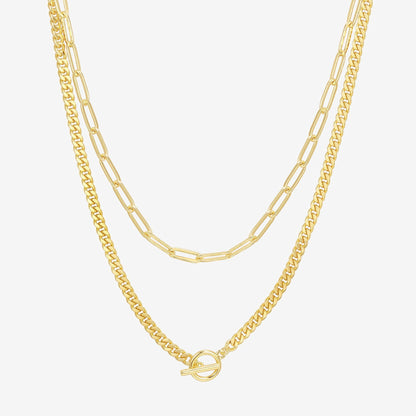 Layered Chain Circle Necklace