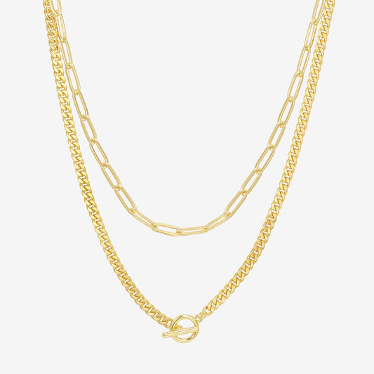 Layered Chain Circle Necklace