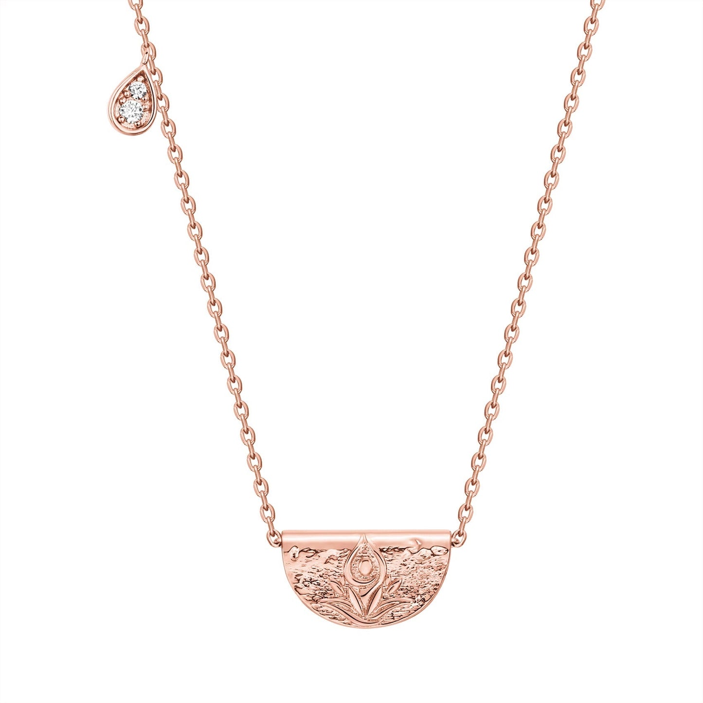Lotus Engraved Pendant Necklace